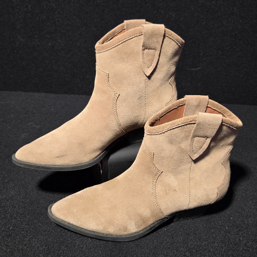 Chelsea & Violet Goldy Taupe‎ Suede Western Ankle Boots CV-GOLDY Women's 6M